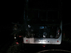 В Бобровском районе сгорел пассажирский автобус