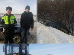 В Эртильском районе сотрудники ГИБДД помогли водителю, съехавшему в кювет