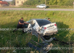 В Панинском районе Kia столкнулась с тепловозом